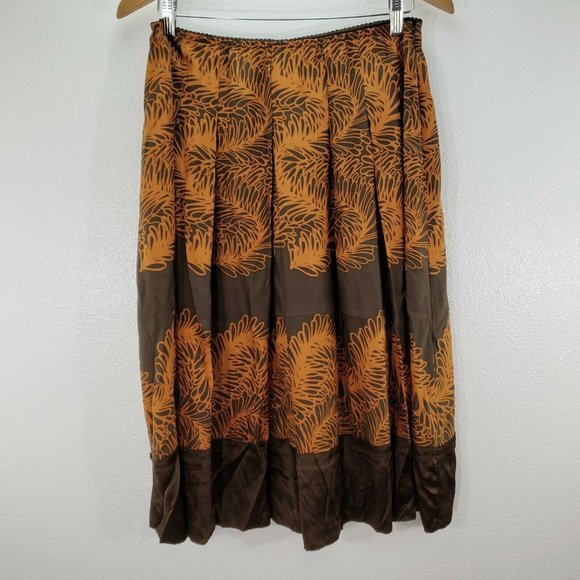 J Jill Womens Skirt Brown Copper Orange Elastic Wa - Picture 5 of 9